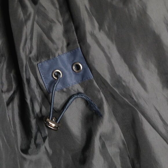 London Fog Down Filled Parka Coat Faux Fur Hood Navy Blue Quilted Winter Jacket - Picture 12 of 15